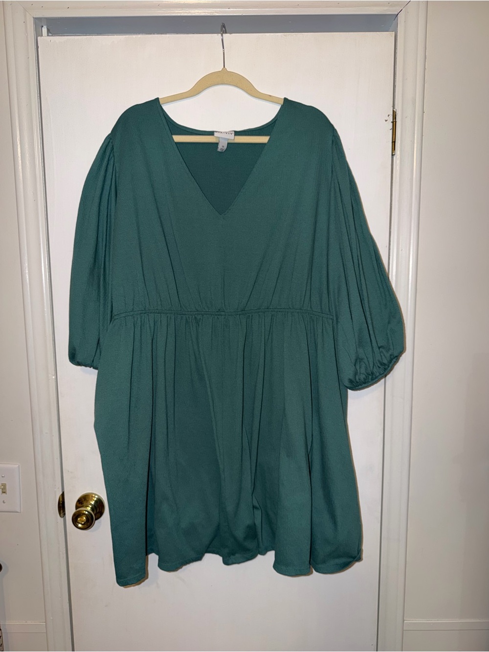 Ava & Viv Teal V-Neck Flowing Tunic Top